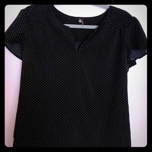 Blue and White Polka-dot Blouse *like new *